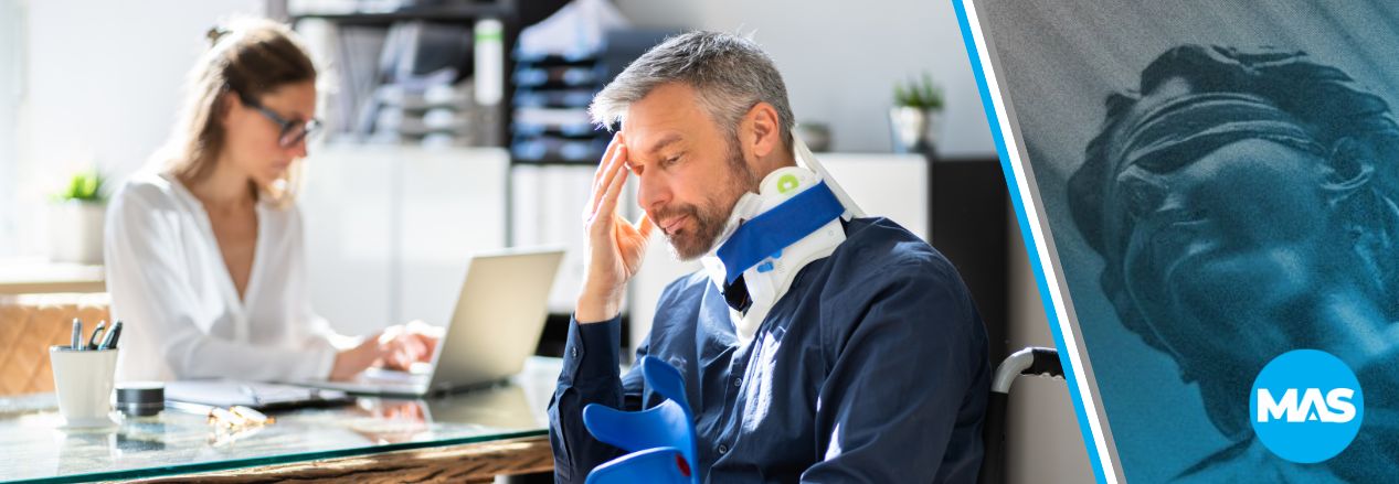 Injured man talking with an insurance company