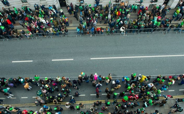 Crowd on St. Patrick's Day